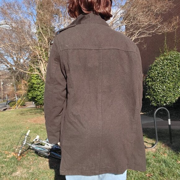 ◖ Tasso Elba dark green wool coat ◗ - Picture 4 of 8